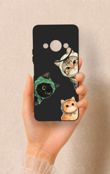 Redmi A3 Uyumlu Kedi Ekibi Desenli Silikon Kılıf
