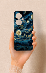 Oppo Reno 11F Uyumlu Yıldızlı Gece Desenli Silikon Kılıf