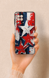 Samsung A22 Uyumlu Star Flag Desenli Silikon Kılıf