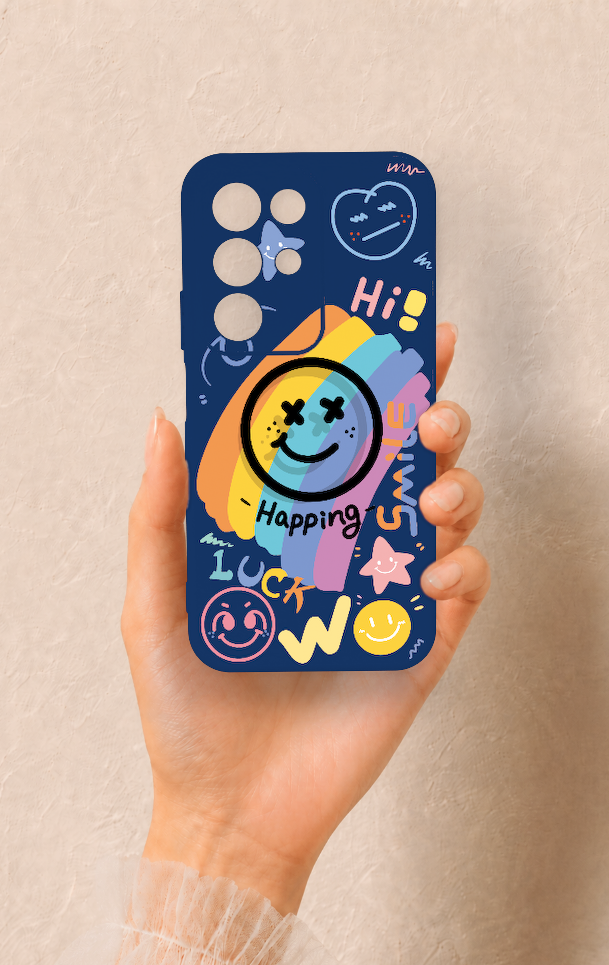 Realme C85 5G Uyumlu Happing Smile Desenli Silikon Kılıf