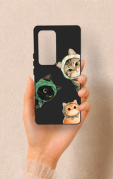 Vivo V30 Uyumlu Kedi Ekibi Desenli Silikon Kılıf