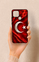 Oppo A15 Uyumlu Türk Bayrağı Desenli Silikon Kılıf