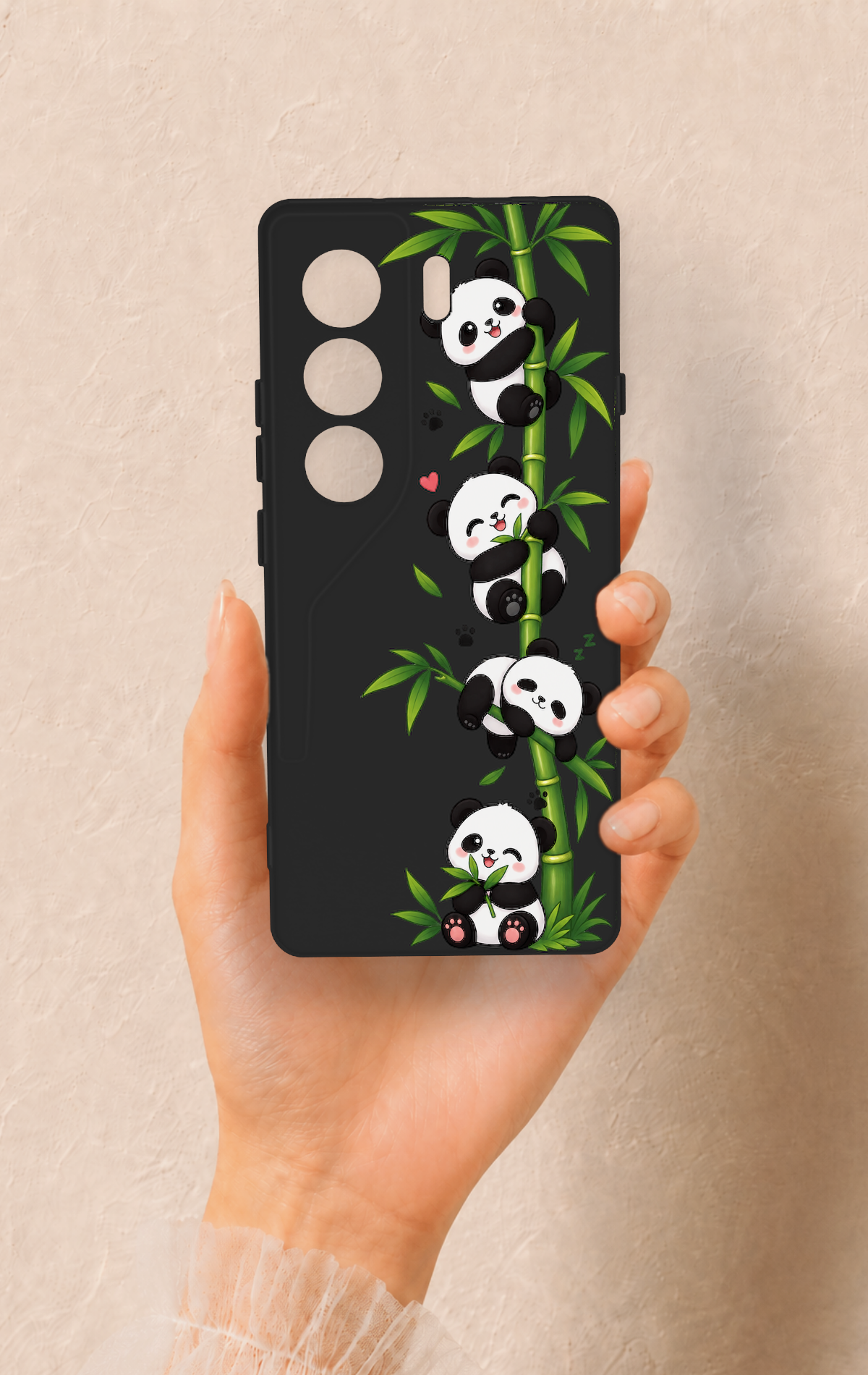 Tecno Camon 40 4G Uyumlu Sevimli Panda Bambu Desenli Silikon Kılıf