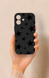 iPhone 17 Uyumlu Siyah Star Desenli Silikon Kılıf