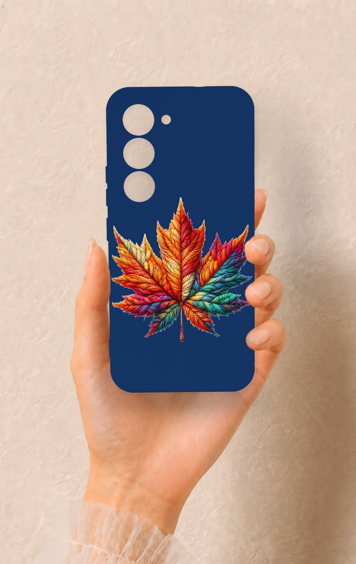 Tecno Spark 40 Pro Uyumlu Renkli Yaprak Desenli Silikon Kılıf