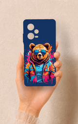 Redmi Note 12 Pro 5G Uyumlu Gözlüklü Ayı Desenli Silikon Kılıf