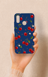 Huawei P20 Lite Uyumlu Kiraz Papatya Desenli Silikon Kılıf