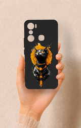 İnfinix Hot 20i Uyumlu Mısırlı Kedi Tanrısı Desenli Silikon Kılıf