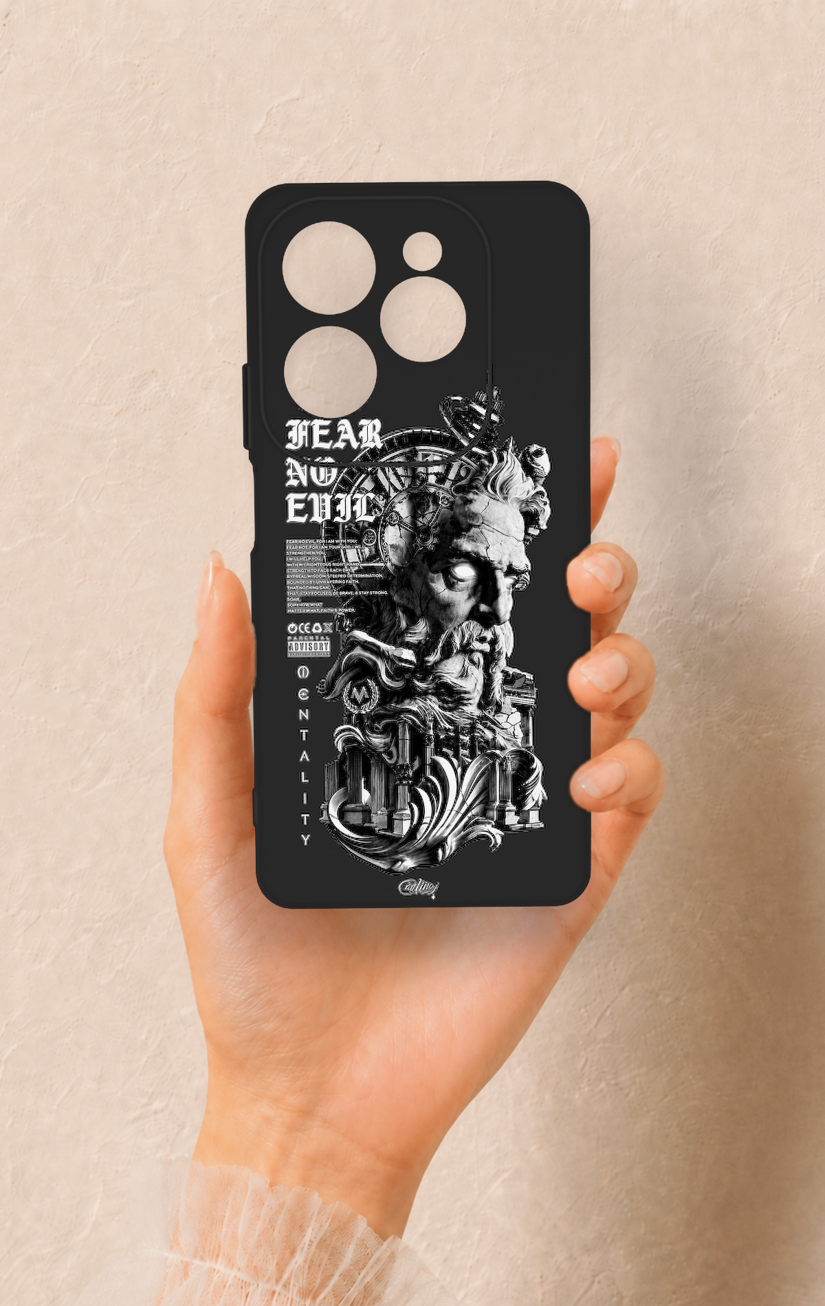 İnfinix Hot 40 Pro Uyumlu Fear No Evil Desenli Silikon Kılıf