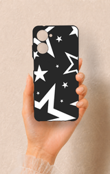 Realme 10 Uyumlu Siyah Mega Star Desenli Silikon Kılıf