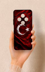 Redmi 14C Uyumlu Kurt Türk Bayrağı Desenli Silikon Kılıf