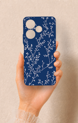 Redmi 13 4G Uyumlu İnce Yaprak Dalı Desenli Silikon Kılıf
