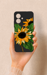 Tecno Spark Go 2 Uyumlu Ay Çiçeği Desenli Silikon Kılıf