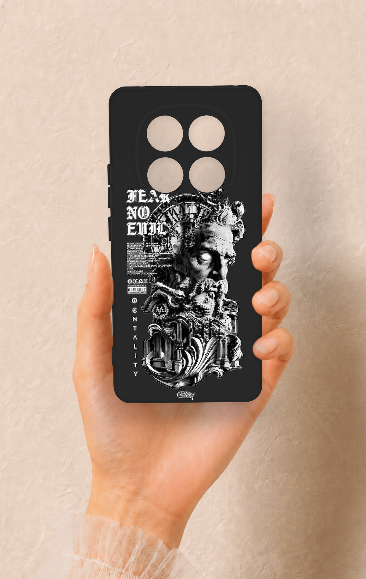 Redmi Note 14 Pro 5G Uyumlu Fear No Evil Desenli Silikon Kılıf