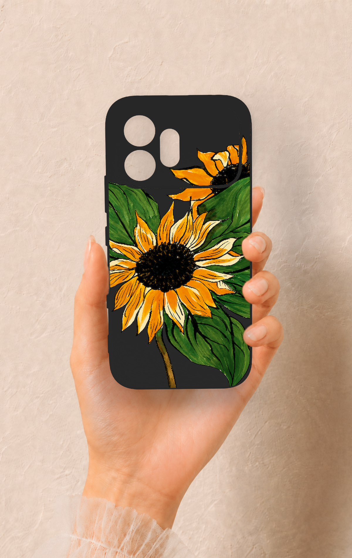 Honor 600 Uyumlu Ay Çiçeği Desenli Silikon Kılıf