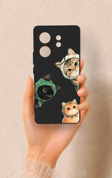 İnfinix Zero 30 Uyumlu Kedi Ekibi Desenli Silikon Kılıf