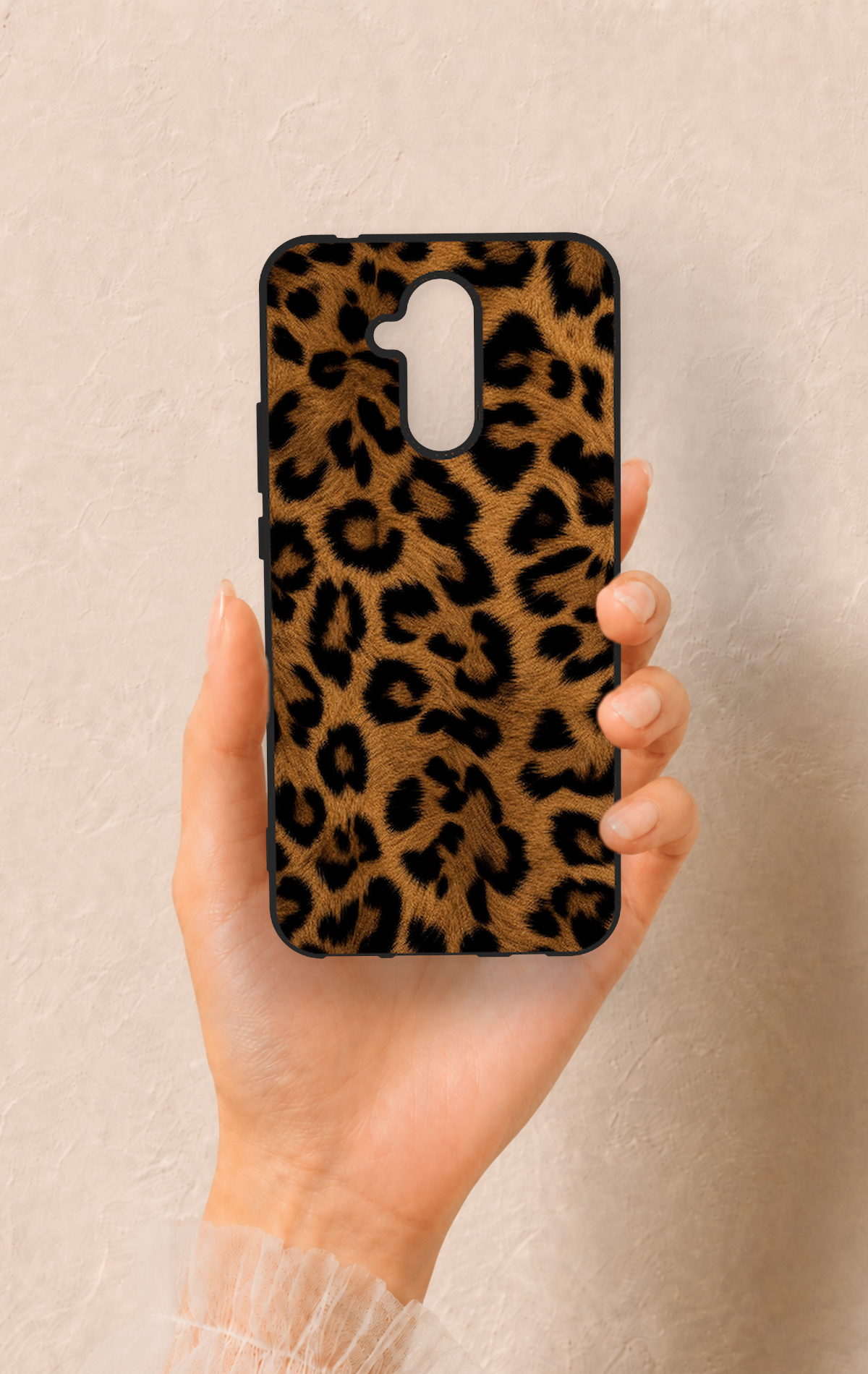 Huawei Mate 20 Lite Uyumlu Koyu Leopar Deri Desenli Silikon Kılıf