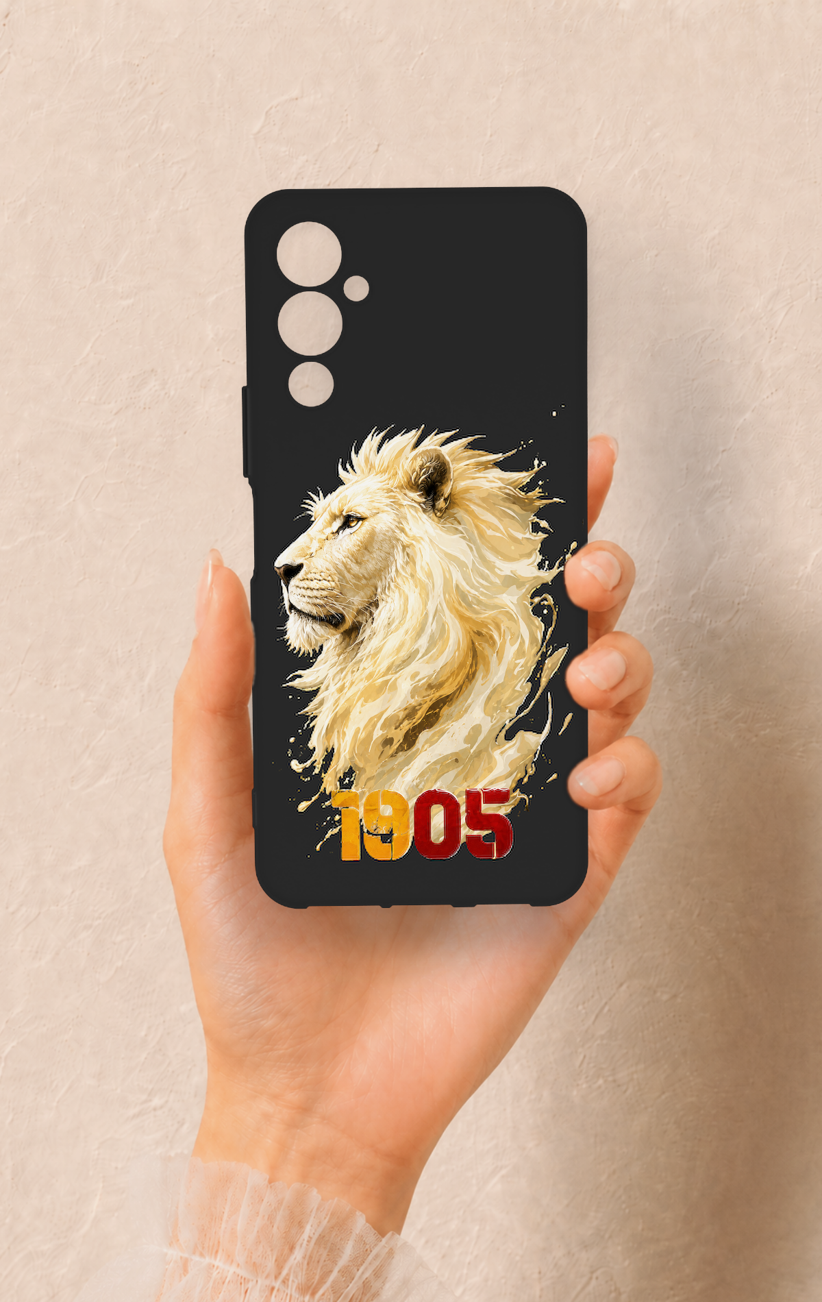 Tecno Pova Neo 4 Uyumlu Sarı Kırmızı 1905 Aslan Desenli Silikon Kılıf