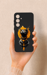 Samsung S24Fe Uyumlu Mısırlı Kedi Tanrısı Desenli Silikon Kılıf