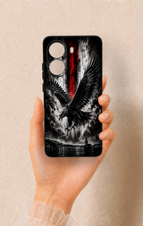 Poco X7 Pro Uyumlu Kara Kartal Desenli Silikon Kılıf