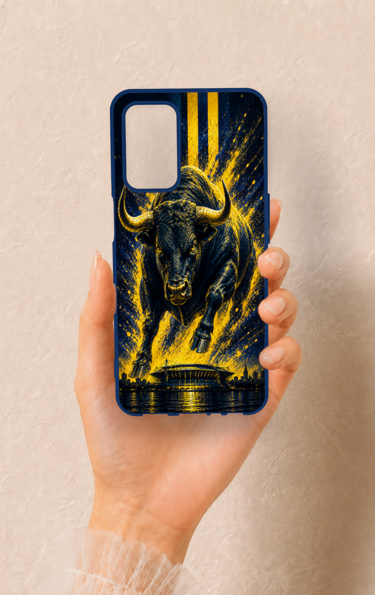 Oppo A55 Uyumlu Kadiköy Boğası Desenli Silikon Kılıf
