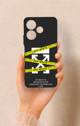 Redmi 13 4G Uyumlu Off White Desenli Silikon Kılıf