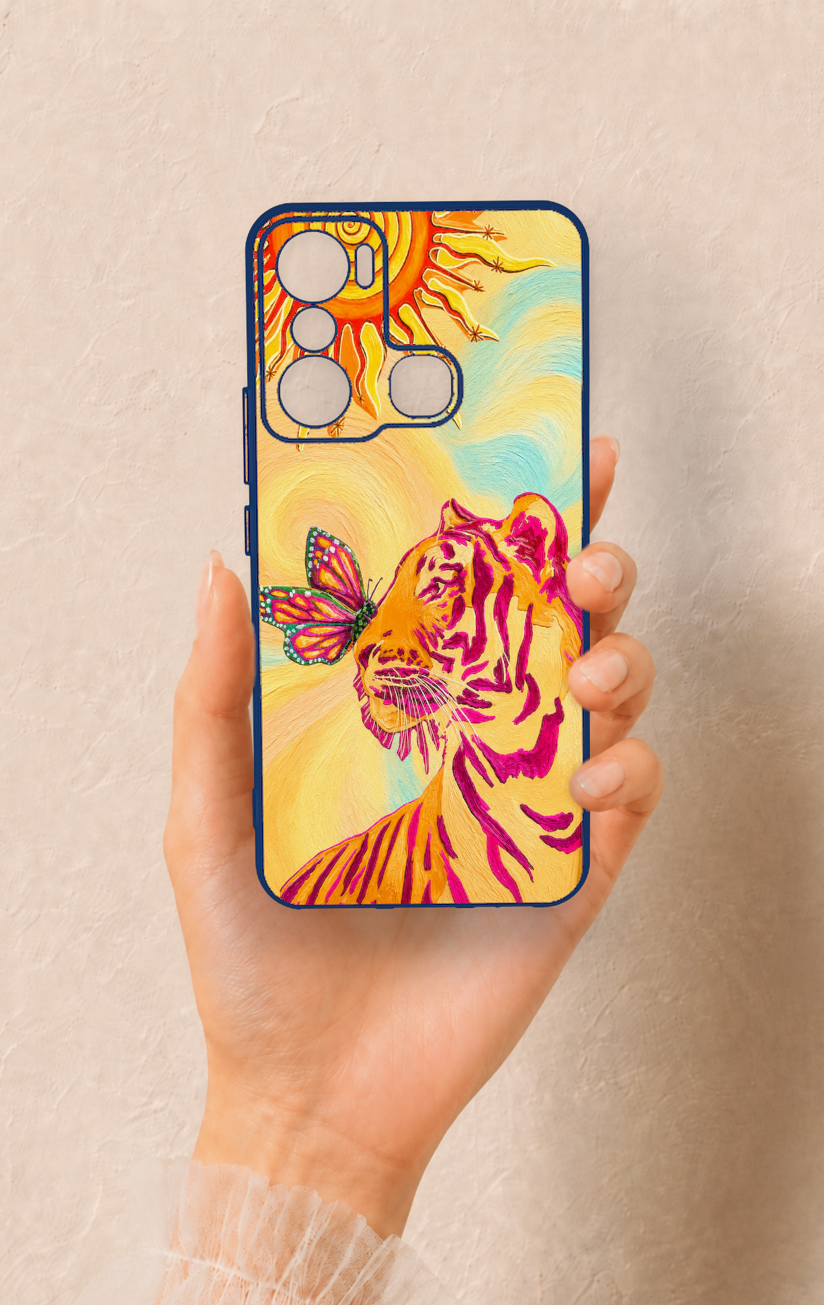 İnfinix Hot 20i Uyumlu Güneşin Kaplanı Desenli Silikon Kılıf