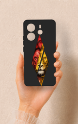 Redmi Note 14 4G Uyumlu Kesik Aslan Desenli Silikon Kılıf