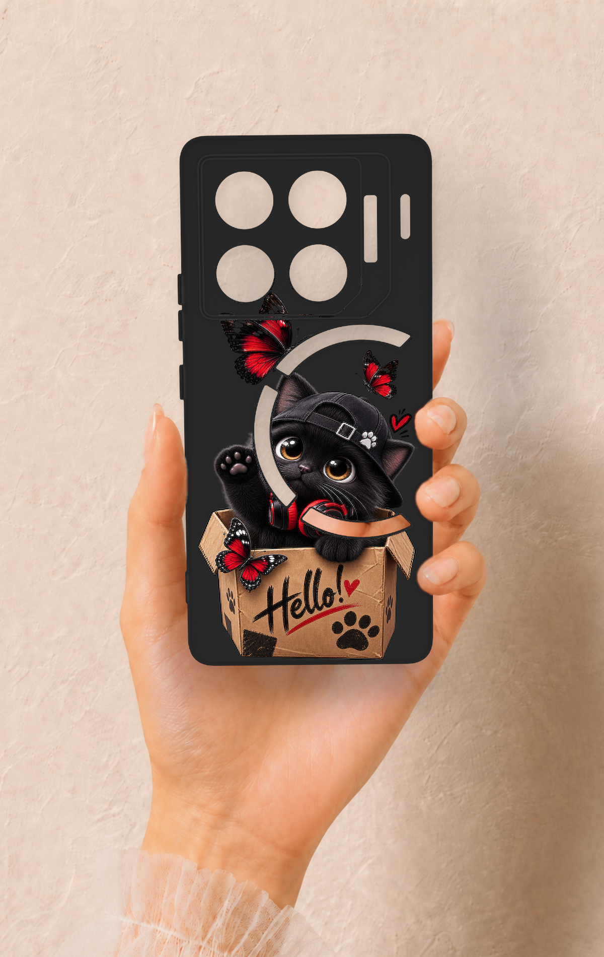 İnfinix Gt 20 Pro Uyumlu Hello Cat Desenli Silikon Kılıf