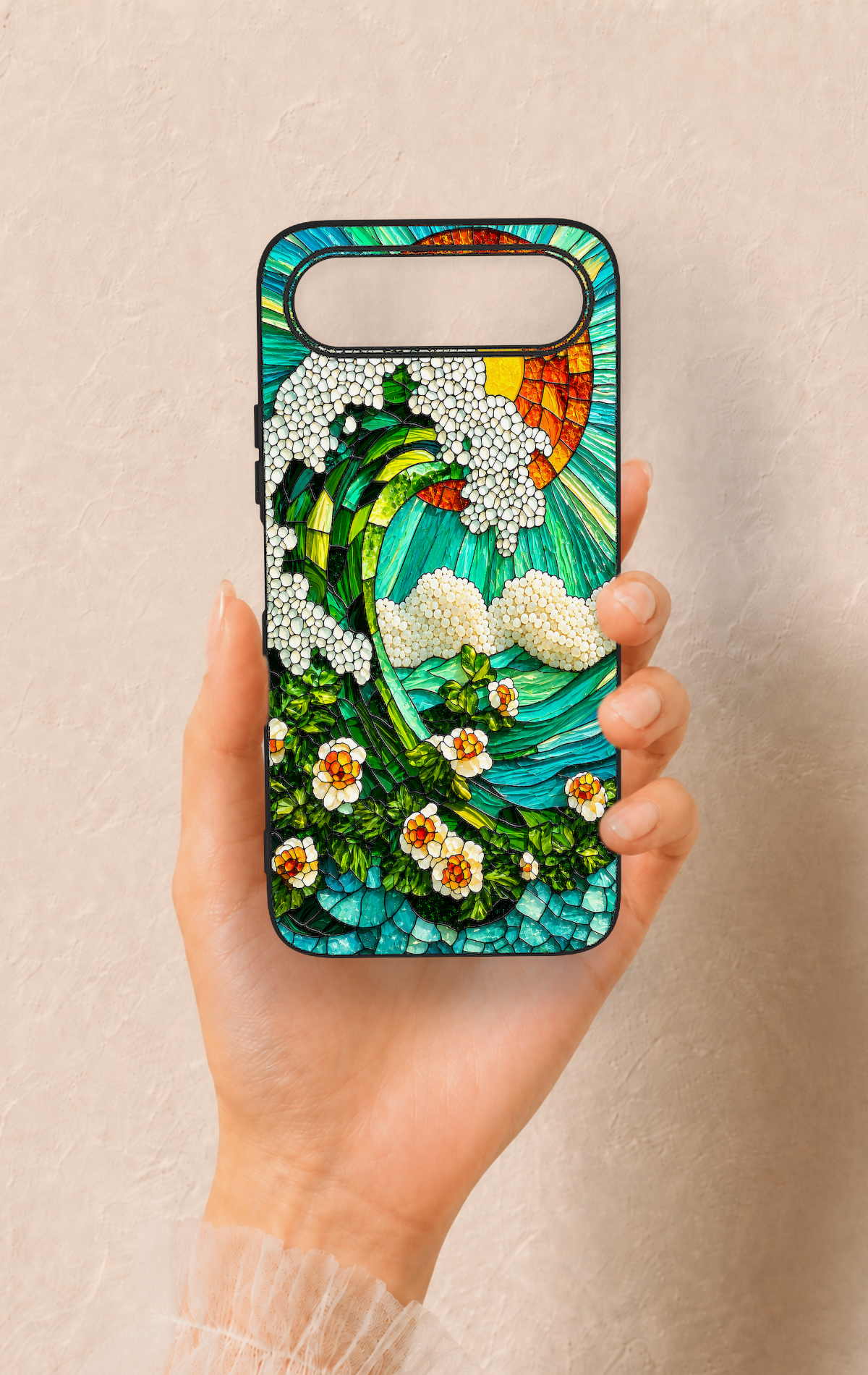 Tecno Spark 50 5G Uyumlu Mozaik Okyanus Dalgası Desenli Silikon Kılıf