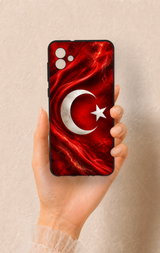 Samsung A04 Uyumlu Türk Bayrağı Desenli Silikon Kılıf