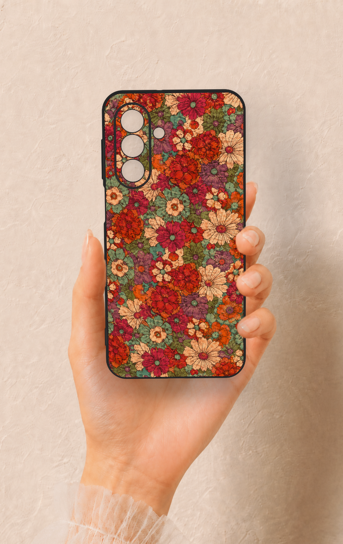 Samsung A17 Uyumlu Pastel Çiçek Bahçesi Desenli Silikon Kılıf