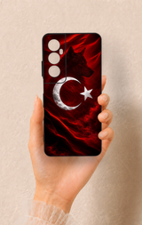 Realme C65 Uyumlu Kurt Türk Bayrağı Desenli Silikon Kılıf