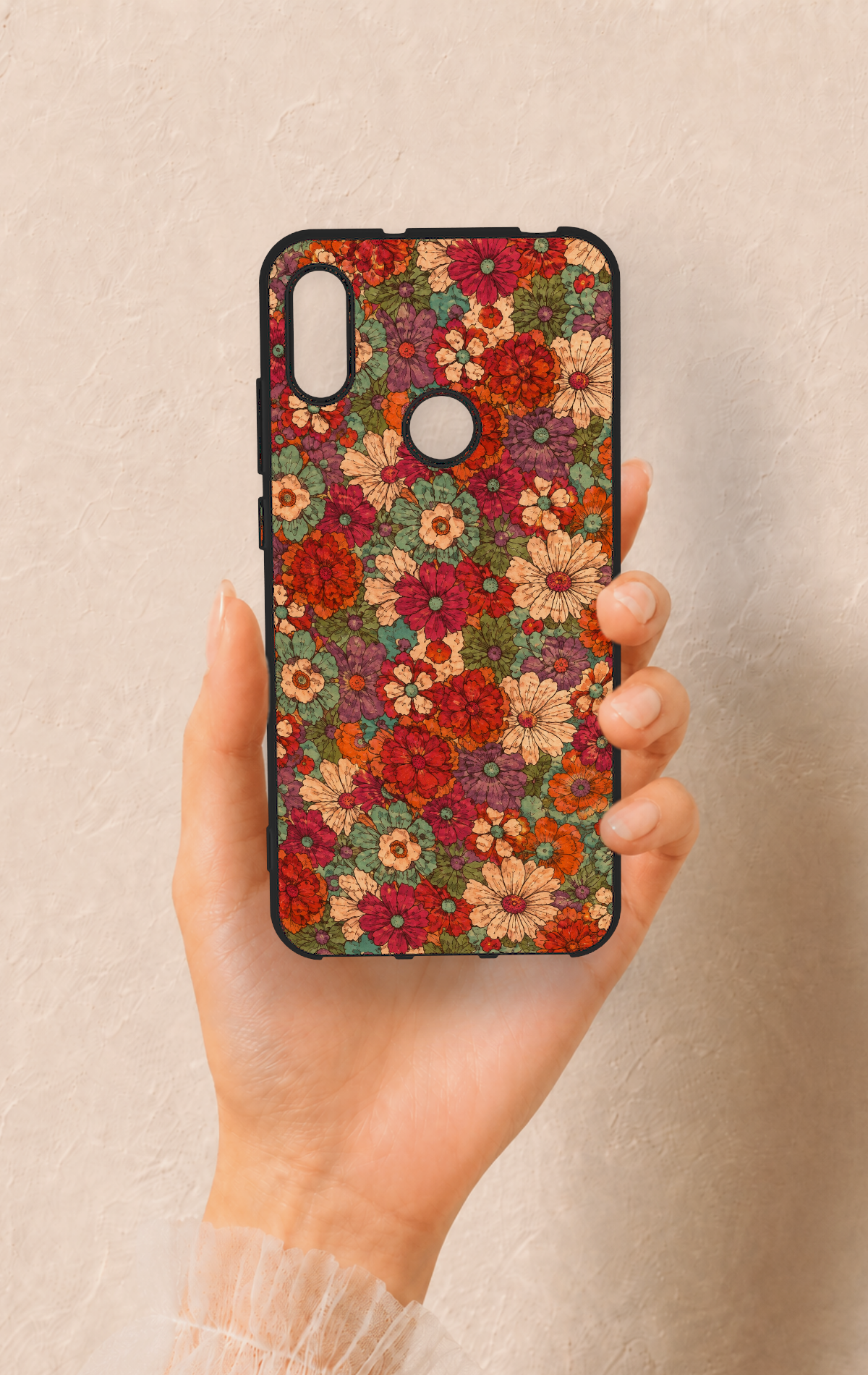 Huawei Y6 2019 Uyumlu Pastel Çiçek Bahçesi Desenli Silikon Kılıf