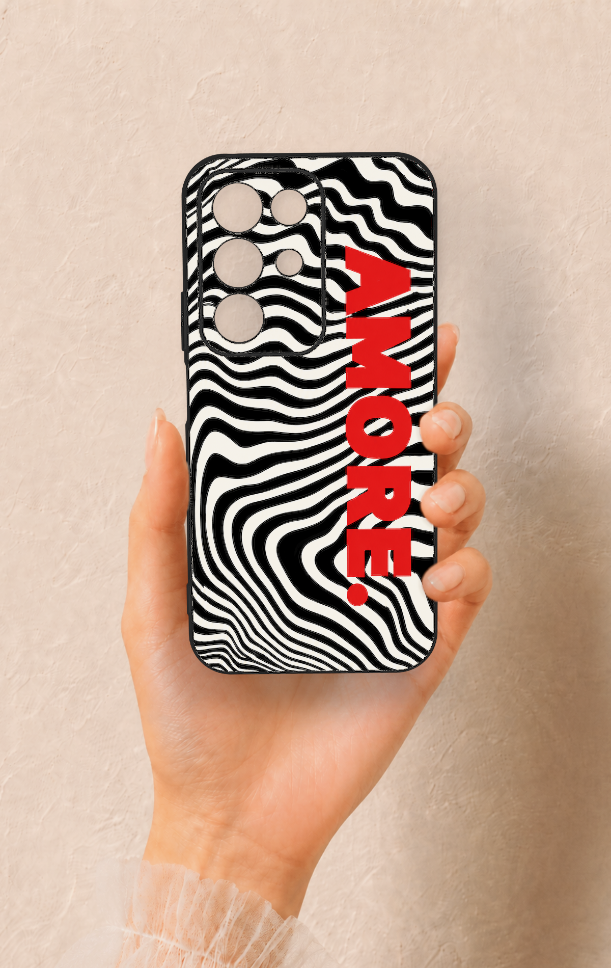 Realme C85 5G Uyumlu Zebra Amore Desenli Silikon Kılıf