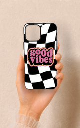 iPhone 12 Pro Max Uyumlu Black Good Vibes Desenli Silikon Kılıf