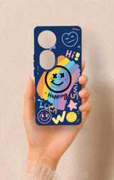 Vivo V40 Uyumlu Happing Smile Desenli Silikon Kılıf
