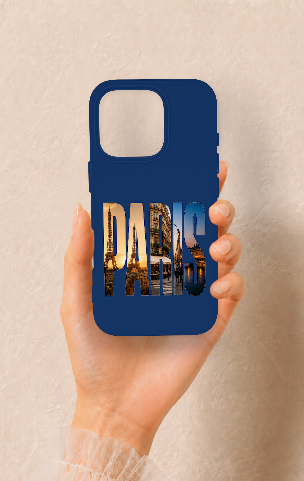 iPhone 16 Pro Uyumlu Paris Desenli Silikon Kılıf