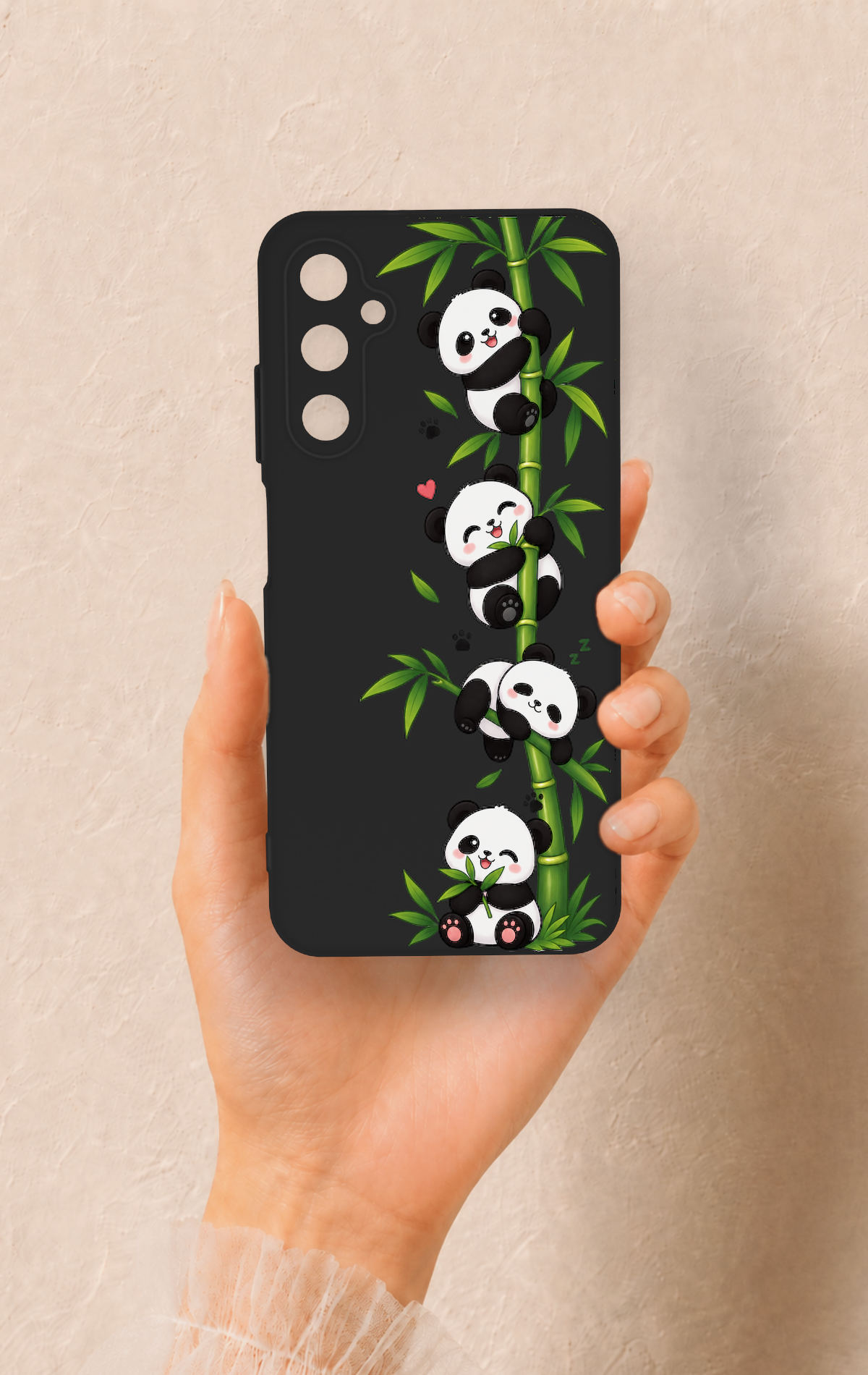 Samsung A05s Uyumlu Sevimli Panda Bambu Desenli Silikon Kılıf