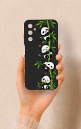 Samsung A05s Uyumlu Sevimli Panda Bambu Desenli Silikon Kılıf