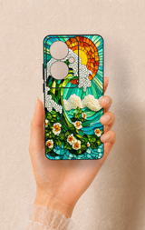 Oppo Reno 11F Uyumlu Mozaik Okyanus Dalgası Desenli Silikon Kılıf