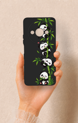 Redmi A3 Uyumlu Sevimli Panda Bambu Desenli Silikon Kılıf
