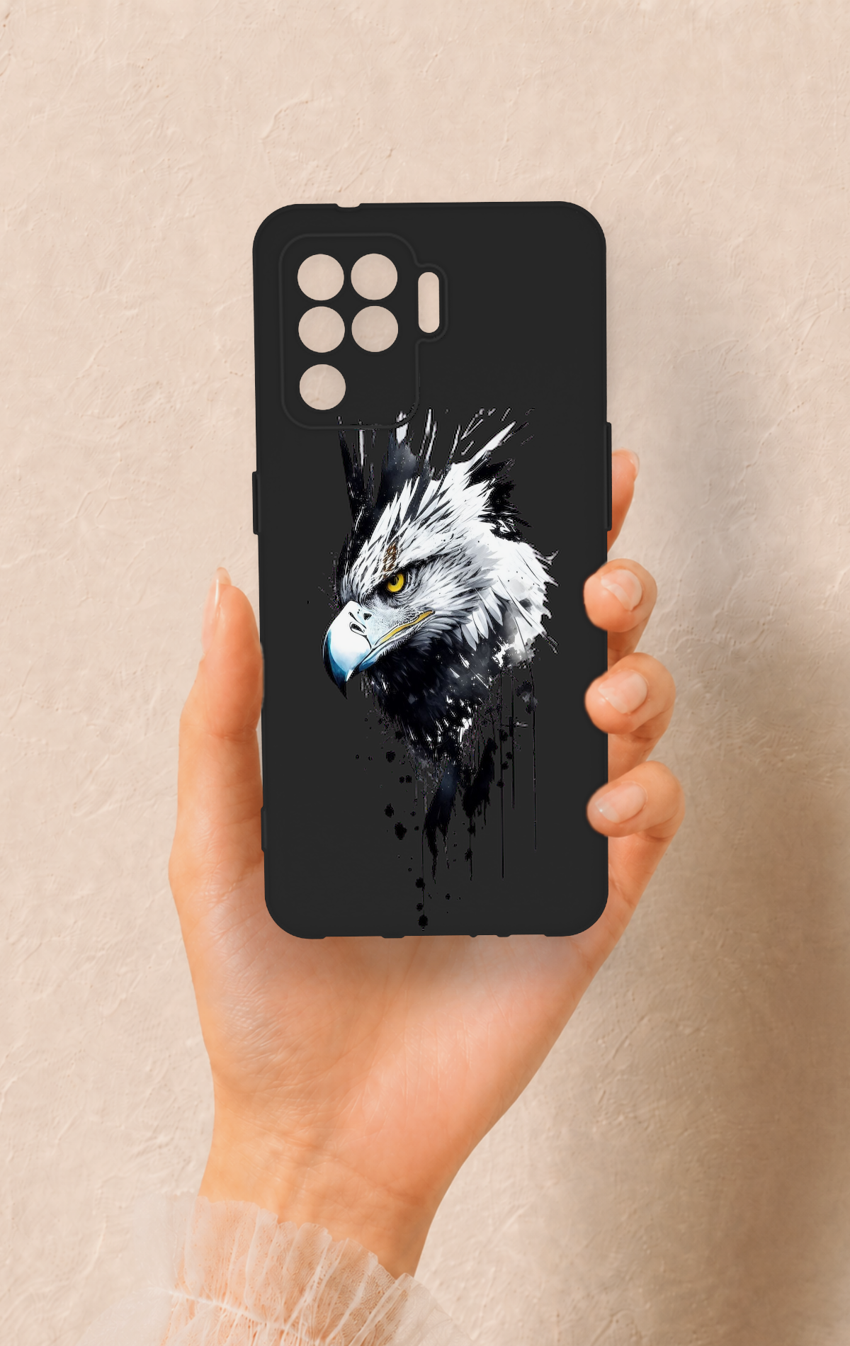 Oppo Reno 5 Lite Uyumlu Bald Eagle Desenli Silikon Kılıf