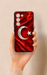 Vivo V30 Lite Uyumlu Türk Bayrağı Desenli Silikon Kılıf