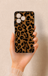 Realme C53 Uyumlu Koyu Leopar Deri Desenli Silikon Kılıf