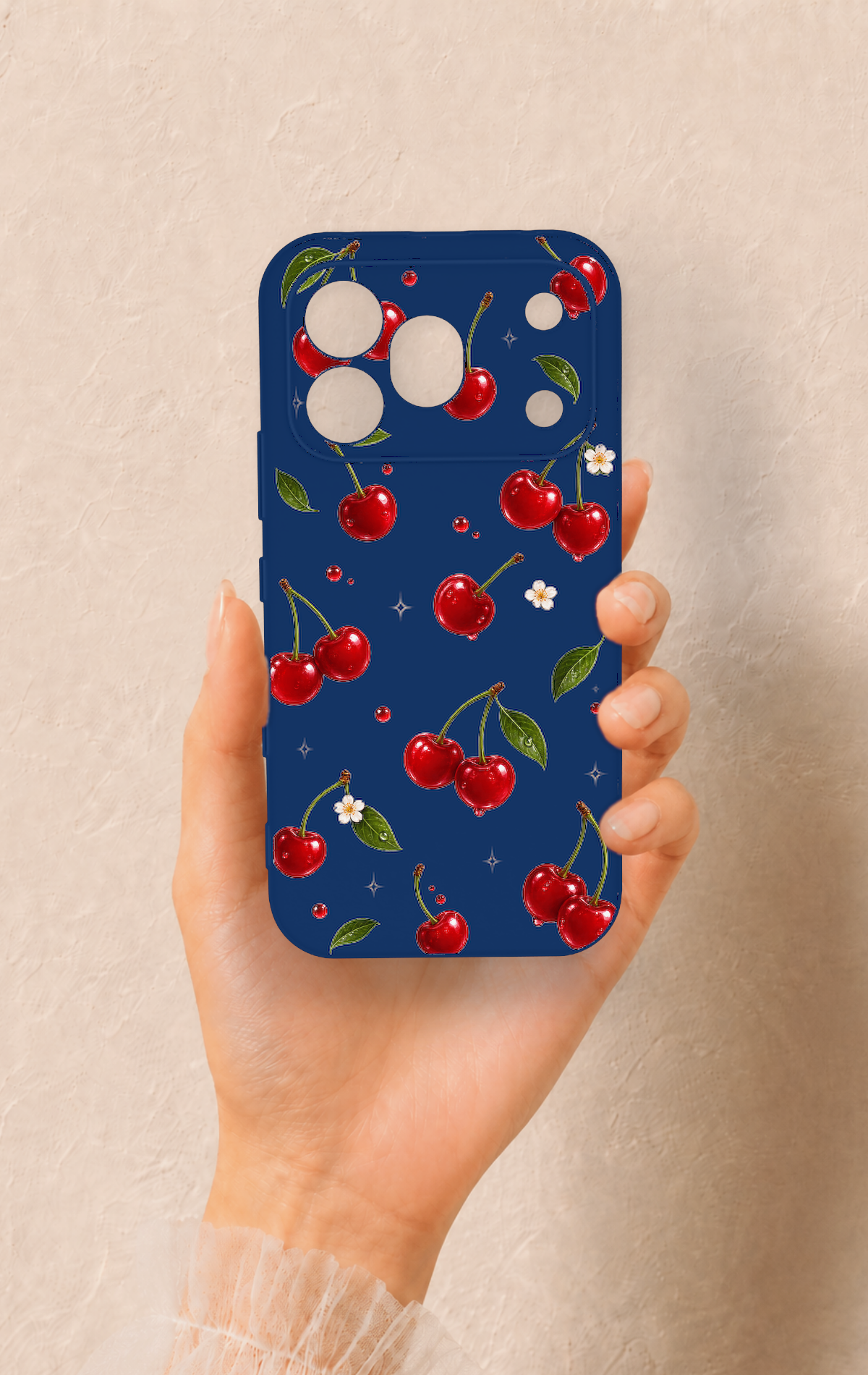 Honor 600 Pro Uyumlu Kiraz Papatya Desenli Silikon Kılıf