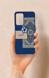 Oppo A16 Uyumlu Mavi Etnik Halı Desenli Silikon Kılıf