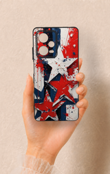 Redmi Note 12 Pro 5G Uyumlu Star Flag Desenli Silikon Kılıf