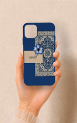 iPhone 11 Pro Max Uyumlu Mavi Etnik Halı Desenli Silikon Kılıf