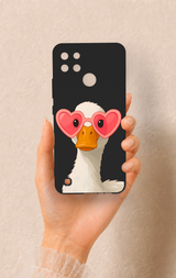Realme C21Y Uyumlu Aşık Ördek Desenli Silikon Kılıf